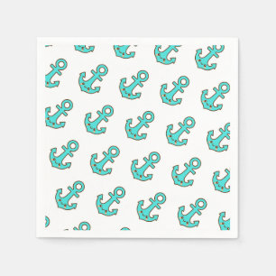 Kawaii Turquoise Anchor – Whimsical & Cheerful Napkin