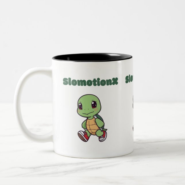 Kawaii Turtle Mug – Cute Slomotionx Cartoon Coffee (Left)