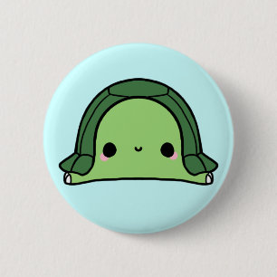 Kawaii Turtle (You change the Background!) 6 Cm Round Badge