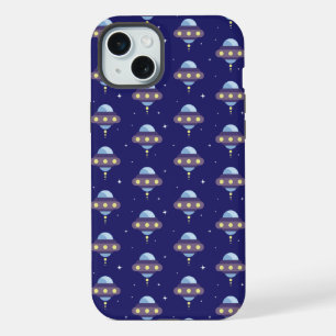 Kawaii UFO pattern iPhone 15 Plus Case
