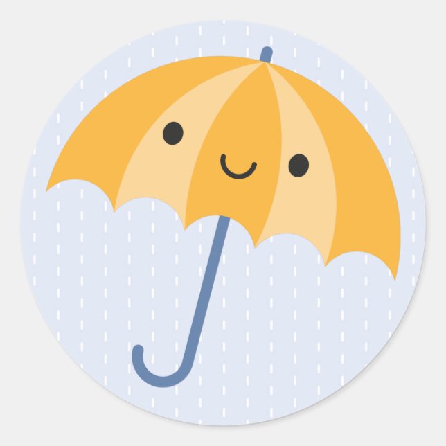 Kawaii Umbrellas Classic Round Sticker (Front)