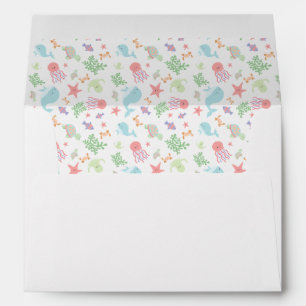 Kawaii Under the Sea Baby Shower Neutral Pastel   Envelope