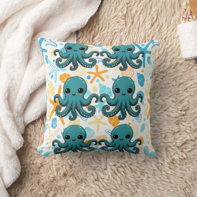 Kawaii Under the Sea Octopus  Cushion (Blanket)