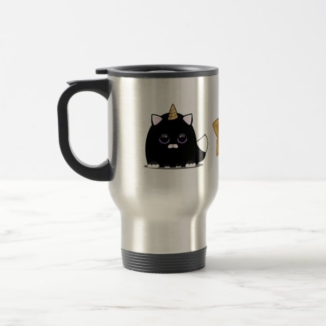 Kawaii Unicorn Cat Travel Mug (Left)