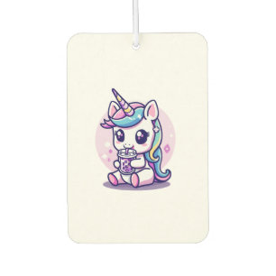 Kawaii Unicorn eating Ramen Noodle Soup Cute Graph Car Air Freshener