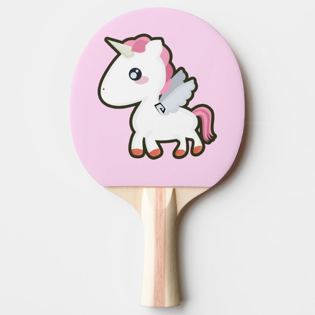 Kawaii Unicorn Ping Pong Paddle (Front)
