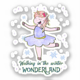 Kawaii Unicorn Walking during Winter
