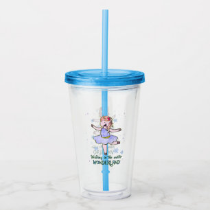 Kawaii Unicorn   Walking during Winter Acrylic Tumbler