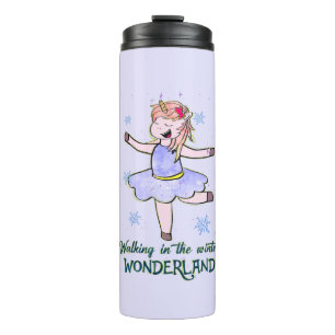 Kawaii Unicorn   Walking during Winter Thermal Tumbler