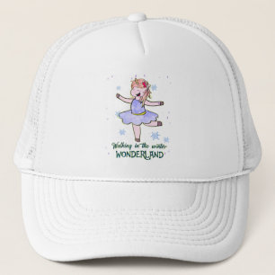 Kawaii Unicorn Walking during Winter Trucker Hat