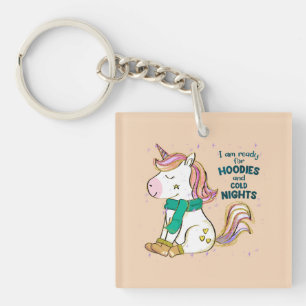 Kawaii Unicorn   Winter and Hoodies Key Ring
