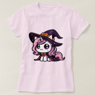 Kawaii Unicorn Witch Cute Halloween Fantasy Art T-Shirt