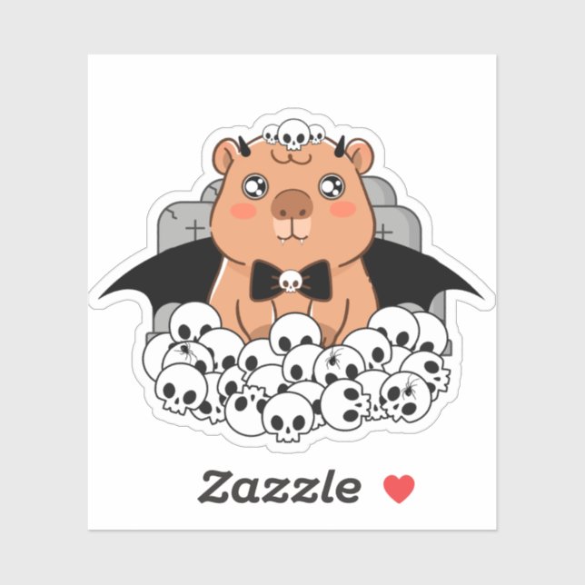 Kawaii Vampire Capybara - Spooky Graveyard (Sheet)