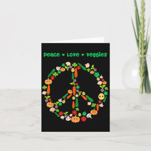 Kawaii Vegetables Peace Sign Funny Gift For Vegeta Card