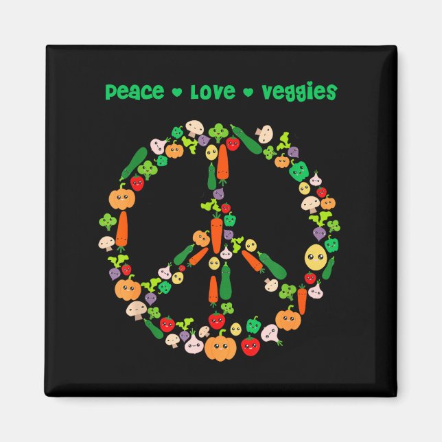 Kawaii Vegetables Peace Sign Funny Gift For Vegeta Magnet (Front)