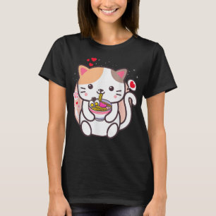 Kawaii Vintage Style Japenese Ramen Cat T-Shirt