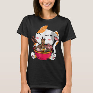 Kawaii Vintage Style Japenese Ramen Cat T-Shirt
