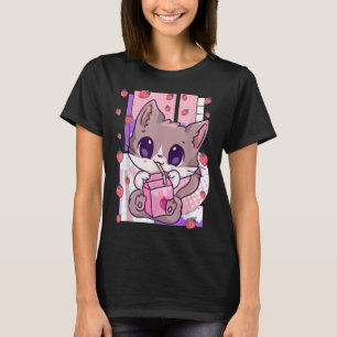 Kawaii Vintage Style Japenese Ramen Cat T-Shirt
