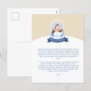 Kawaii Virgin Mary Prayer Holiday Postcard