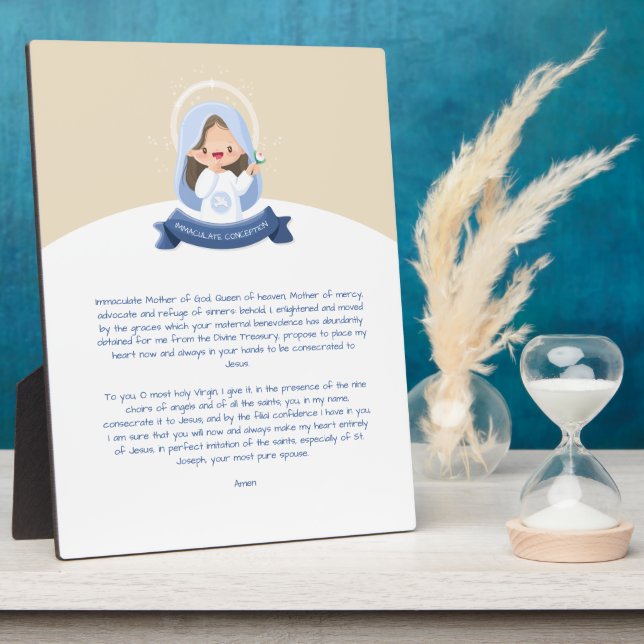 Kawaii Virgin Mary Prayer Plaque (Side)