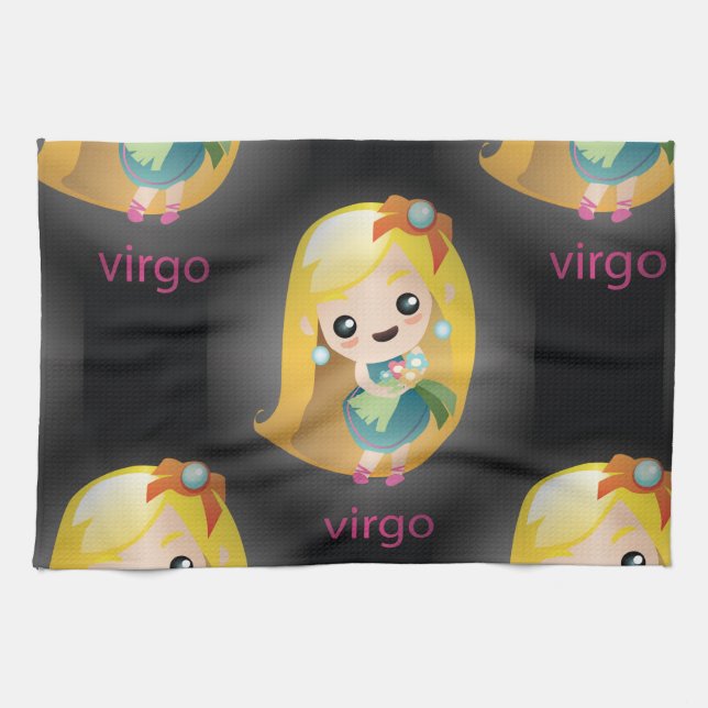kawaii virgo tea towel (Horizontal)