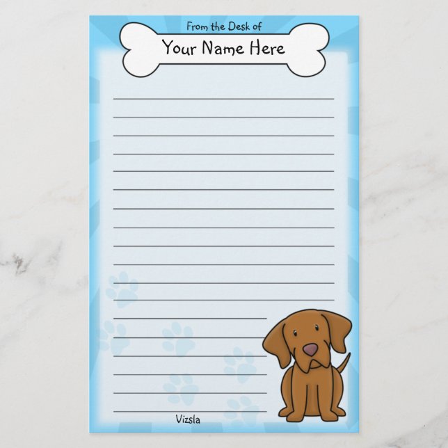 Kawaii Vizsla Stationery (Front)