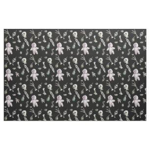 Kawaii voodoo repeat pattern fabric