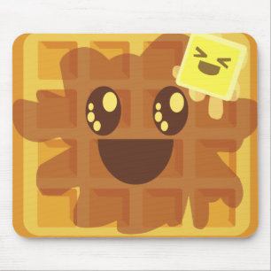 kawaii waffle butter & maple syrup breakfast mouse mat