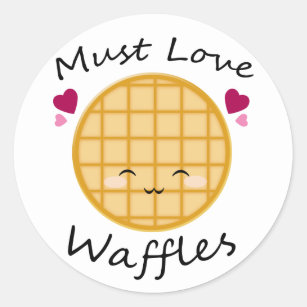Kawaii Waffle Classic Round Sticker