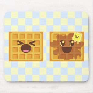 kawaii waffles good morning breakfast! mouse mat