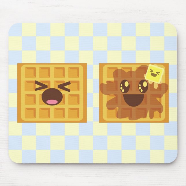 kawaii waffles good morning breakfast! mouse mat (Front)