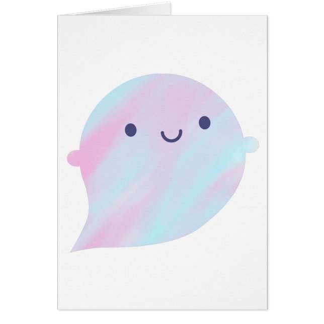 Kawaii Watercolour Ghost (Unicorn) (Front)