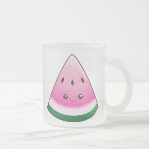 Kawaii Watermelon Frosted Glass Coffee Mug