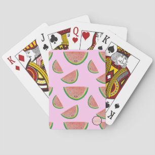 Kawaii Watermelon Pattern Playing Cards