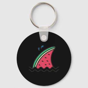 Kawaii Watermelon Shark Fin Funny Family Summer Va Key Ring