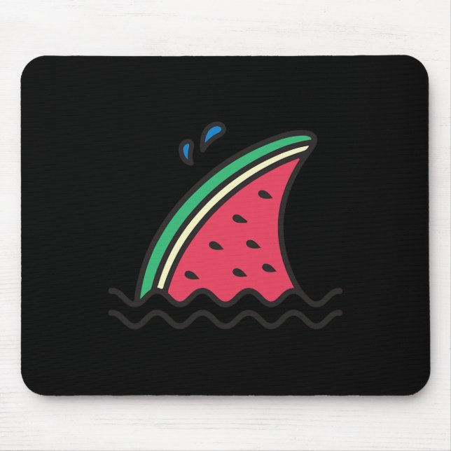 Kawaii Watermelon Shark Fin Funny Family Summer Va Mouse Mat (Front)