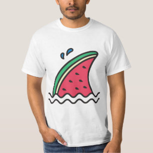 Kawaii Watermelon Shark Fin Funny Family Summer Va T-Shirt