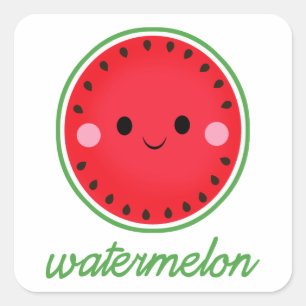Kawaii Watermelon Square Sticker