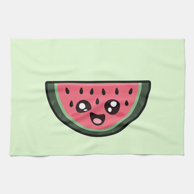 Kawaii Watermelon Tea Towel (Horizontal)
