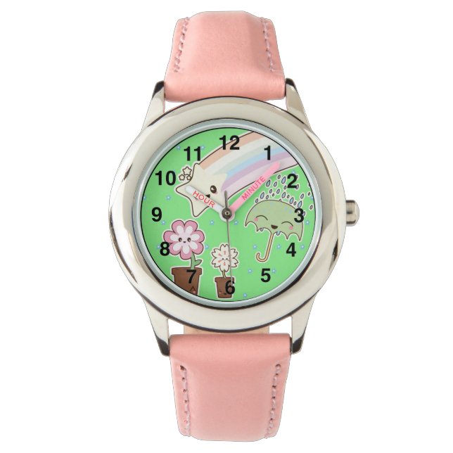 Kawaii weather garden so cute girly pattern watch (Front)