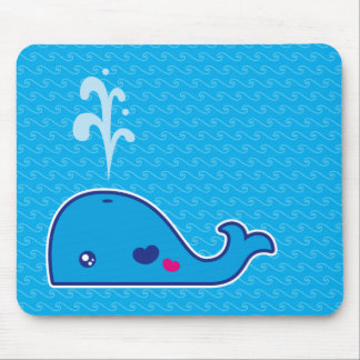 Kawaii whale mouse mat
