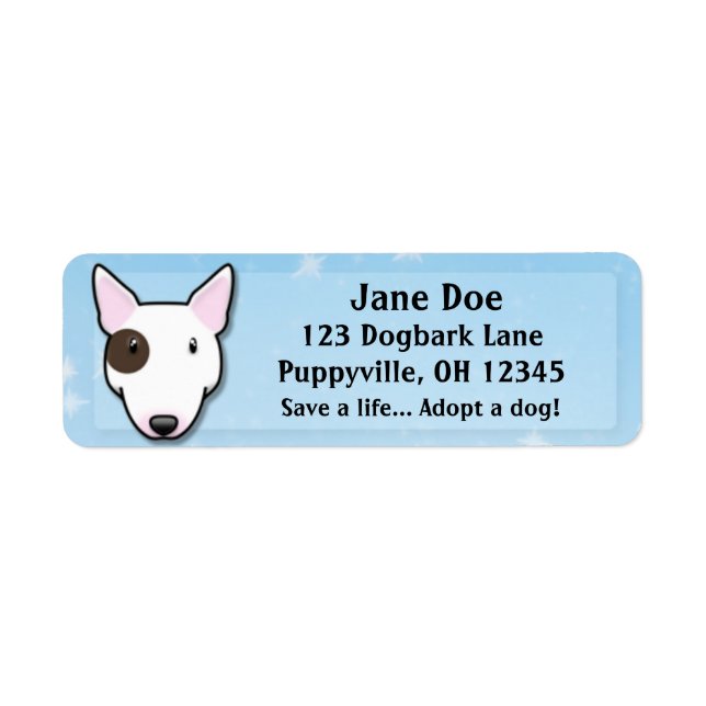 Kawaii White Bull Terrier (Eye Spot) (Front)