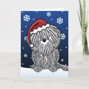 Kawaii White Puli Christmas Card