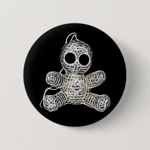 Kawaii White Voodoo Doll Funny Magic Toy 6 Cm Round Badge