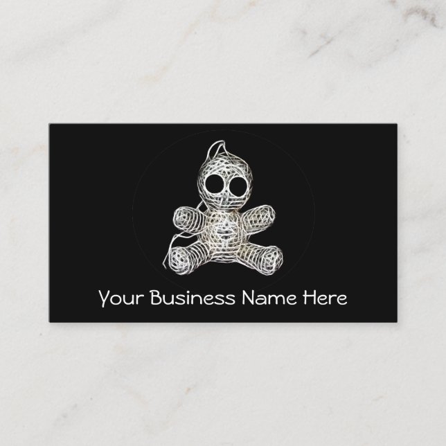 Kawaii White Voodoo Doll Funny Magic Toy Business Card (Front)