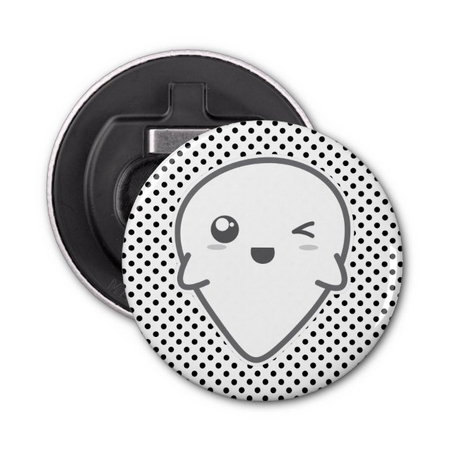 Kawaii Winking Ghost Bottle Opener (Front)