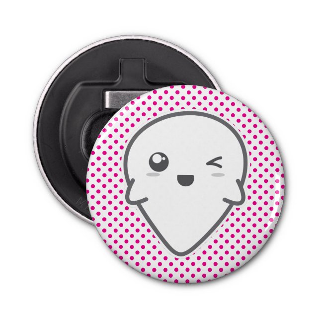 Kawaii Winking Ghost Bottle Opener (Front)