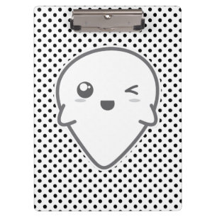 Kawaii Winking Ghost Clip Board