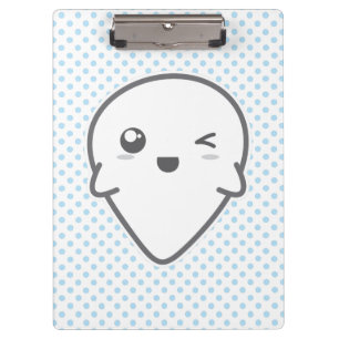 Kawaii Winking Ghost Clip Board