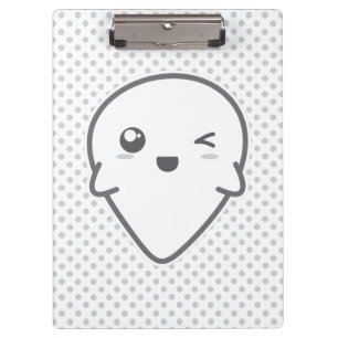 Kawaii Winking Ghost Clip Board